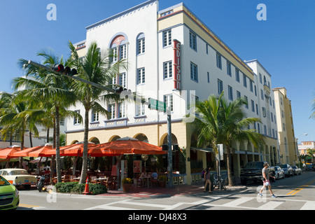 L'Art Déco de l'hôtel Edison sur Ocean Drive Miami, Floride Banque D'Images
