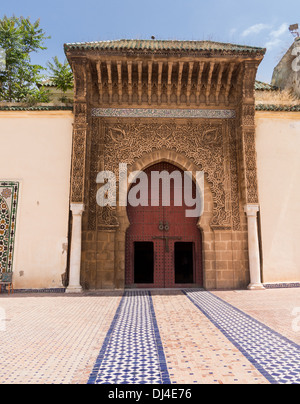 Entrée du palais Dar El Makhzen à El Mechouar Stinia, Meknès, Maroc Banque D'Images