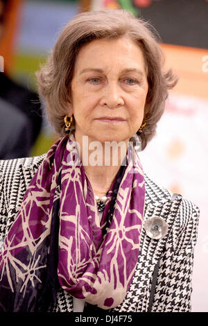 South Bronx, NY, USA . 20 nov., 2013. Sa Majesté la Reine Sofia d'Espagne visites Middle School South Bronx (MS-223) Le 20 novembre 2013 à New York. Dpa : Crédit photo alliance/Alamy Live News Banque D'Images