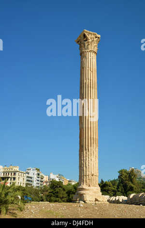 Le colossal temple de Zeus olympien d'Athènes Grèce Banque D'Images