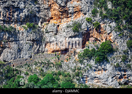 Philosophos ancien monastère près de Dimitsana en Arcadie, Péloponnèse, Grèce. Banque D'Images