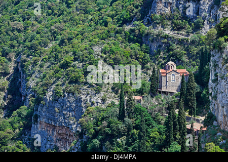 Saint Jean Prodromos monastère près de Dimitsana en Arcadie, Péloponnèse, Grèce. Banque D'Images