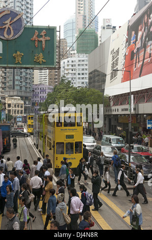 Les heures de pointe dans les rues de Hong Kong Banque D'Images