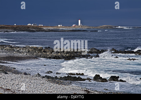 Kjolnes, phare de Varanger, le nord de la Norvège Banque D'Images