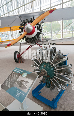 Washington, Seattle, le Musée de l'aviation, Pratt & Whitney R-985 Moteur Radial Banque D'Images