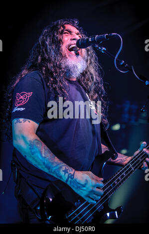 Toronto, Ontario, Canada. 21 nov., 2013. Chanteur et bassiste Tom Araya de 'Slayer' d'effectuer sur leur tournée nord-américaine au KOOL HAUS de Toronto. /ZUMAPRESS.com/Alamy Vidyashev © Igor Live News Banque D'Images