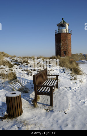 Falaise rouge phare sur Sylt Banque D'Images