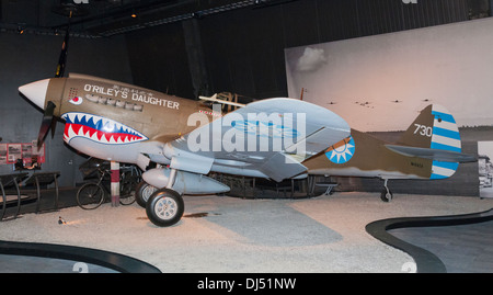 Washington, Seattle, le Musée de l'aviation, le Curtiss P-40N Warhawk, circa 1944 Banque D'Images