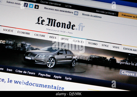 Site du journal Le Monde, France. Banque D'Images