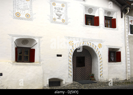 Maison de l'Engadine, Suisse Banque D'Images