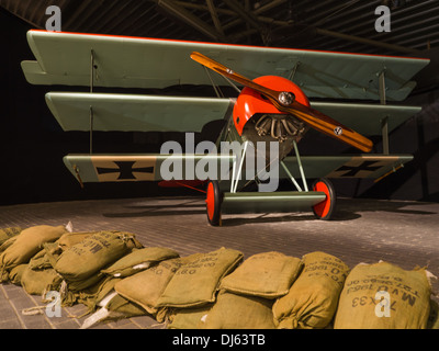 Réplique du Fokker DR.1 triplan de comme piloté par le Baron Rouge Banque D'Images