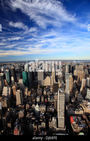 Manhattan vu de l'Empire State Building, New York City, USA Banque D'Images