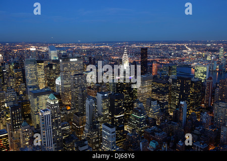 Manhattan vu de l'Empire State Building, New York City, USA Banque D'Images