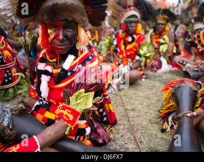 Groupe des femmes tribales à Goroka Show Festival Culturel, Goroka, Eastern Highlands Province, Papouasie Nouvelle Guinée Banque D'Images