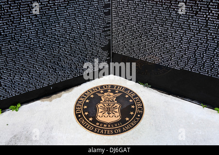 Noms des membres de l'US Air Force qui sont morts en Irak et en Afghanistan à l'époque de la guerre du Golfe, Cumberland , Maryland , Etats-Unis Banque D'Images