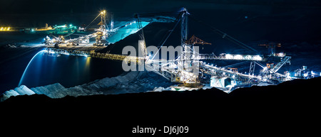 L'extraction du charbon dans une mine à ciel ouvert - soirée photo Banque D'Images
