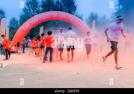 Le 5k Color Run, 5k le plus heureux de la planète, Vancouver, août 2013 Banque D'Images