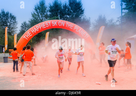 Le 5k Color Run, Vancouver, août 2013. happiest 5k sur la planète Banque D'Images