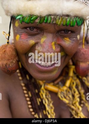 Femme tribale à Goroka Show Festival Culturel, Goroka, Eastern Highlands Province, Papouasie Nouvelle Guinée Banque D'Images