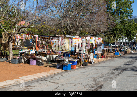 L'Afrique du Sud, Franschhoek. L'artisanat africain et de Souvenirs à vendre. Banque D'Images