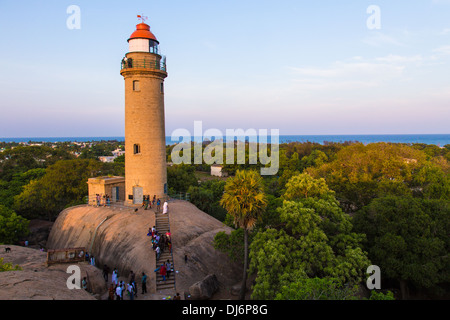 Leuchtturm à Mahabalipuram ou Mamallapuram, Tamil Nadu, Inde Banque D'Images