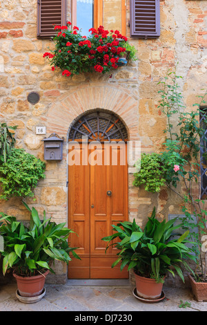 Porte d'entrée à Pienza, dans le coeur de la Toscane Banque D'Images