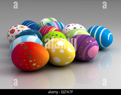 Les oeufs peints couleur multi esater (computer generated image) Banque D'Images
