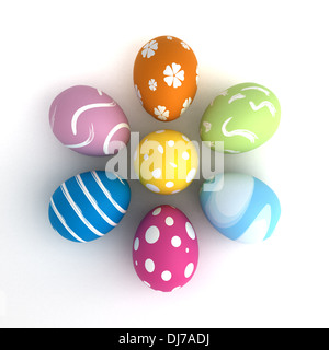 Les oeufs peints couleur multi esater (computer generated image) Banque D'Images