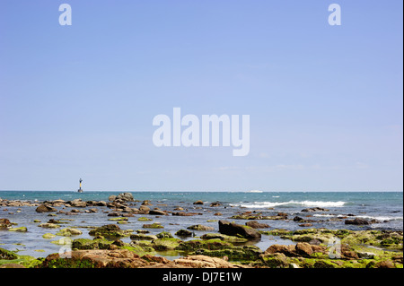 Paysage de mer avec phare à Pusan, Corée Banque D'Images