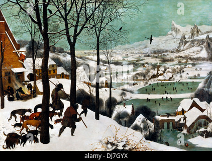 Pieter Brueghel l'ancien, les chasseurs dans la neige (hiver) 1565 Huile sur panneau. Le Kunsthistorisches Museum, Vienne, Autriche. Banque D'Images