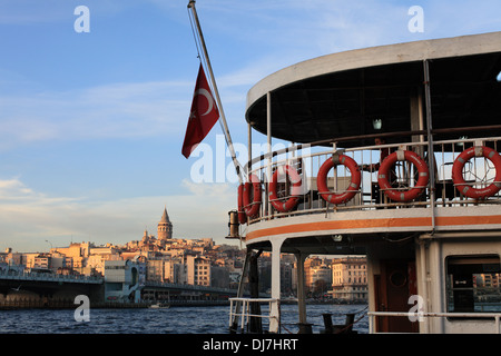 La tour de Galata Istanbul et voile Banque D'Images