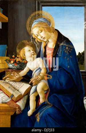 Sandro Botticelli, la Vierge à l'enfant (la Vierge du livre) 1480. Tempera sur panneau. Museo Poldi Pezzoli, Milan, Italie Banque D'Images