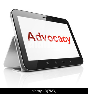 Law : Plaidoyer sur tablet PC ordinateur Banque D'Images