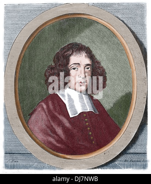 Baruch Spinoza (1632-1677). Philosophe néerlandais. Gravure de E. Fessard. Copier, 19e siècle. Banque D'Images