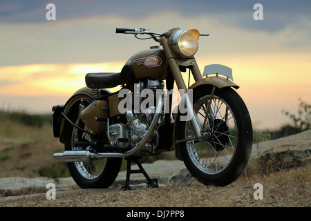 Royal Enfield Bullet vintage 1966 G2 moteur Inde Banque D'Images