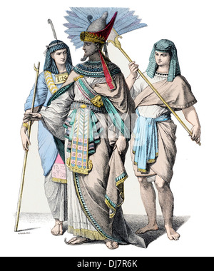 Christian pré BC L'Égypte ancienne fonctionnaire de la Cour et porteur de ventilateur Banque D'Images
