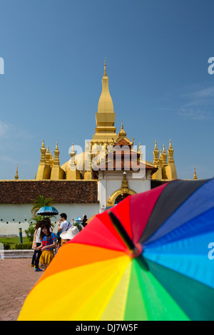 Pha That Luang temple de Vientiane, Laos Banque D'Images