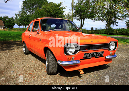 Ford, RS 2000, AVO, Advanced Vehicle Operations, janvier 1970, performance, versions, modèles de production. Orange, Escort, fusée de poche, Mexique, Mk 1. Banque D'Images