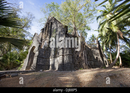 Ruines de l'église presbytérienne de l'île de Ross, Port Blair, Andaman Islands, Inde Banque D'Images