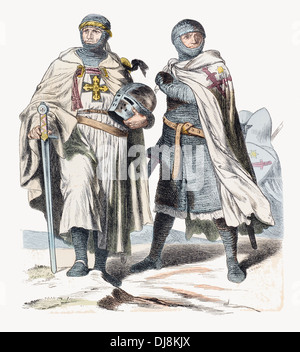 12e siècle XII Chevaliers teutoniques croisés Banque D'Images