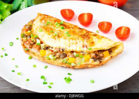 Omelette aux légumes Banque D'Images