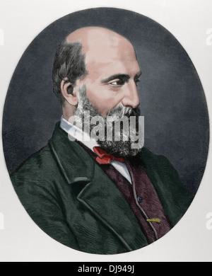 Louis-Marie-François-Ferdinand-Philippe d'Orléans, Prince de Joinville (1818-1900). Gravure en couleur. Banque D'Images