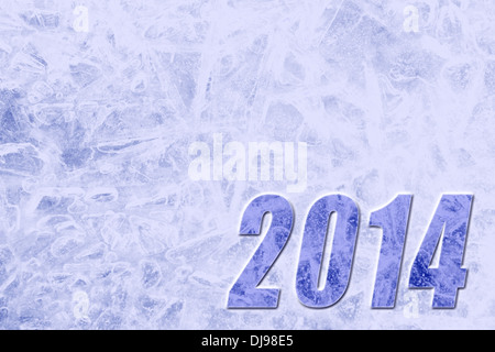 Bonne année 2014 l'arrière-plan de glace Banque D'Images