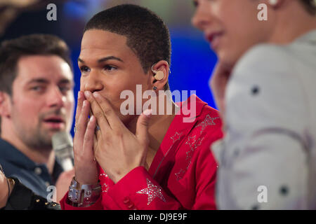 Jesse Ritch allemand sur RTL TV show "Deutschland sucht den Superstar' ('DSDS') à Coloneum studios. Cologne, Allemagne - 22.04.2012 Banque D'Images