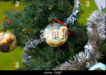 Décorations de Noël faites maison, UK Banque D'Images