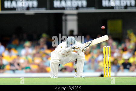 Brisbane, Australie. 22 nov., 2013. CHRIS ROGERS Gabba Cricket Ground. Jour 2 du premier essai de cendres Australie 2013/14 v Angleterre. © Plus Sport Action/Alamy Live News Banque D'Images