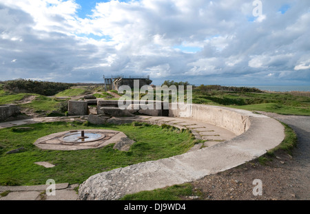 La pointe du Hoc, Normandie, France Banque D'Images