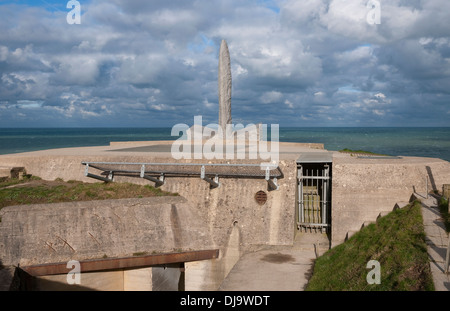 La pointe du Hoc, Normandie, France Banque D'Images