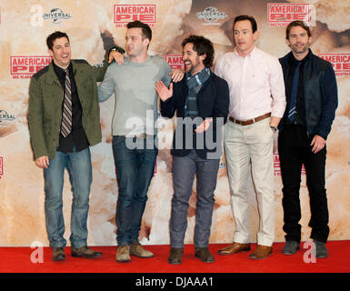 Jason Biggs, Eddie Kaye Thomas, Thomas Ian Nicholas, Chris Klein et Seann William Scott assister à une séance de photos pour le film 'American Reunion' ('American Pie : Das Klassentreffen') au Ritz Carlton Hotel. Berlin, Allemagne - 29.03.2012 Banque D'Images