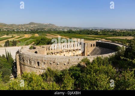 Théâtre romain, ancienne ville de Pamphylie, Aspendos, Antalya Province, Turkey Banque D'Images